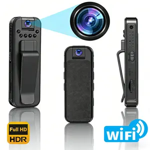 Body Camera 2.4G WiFi 180° Rotatable Lens IR Night Vision HD Video Recorder with Loop Recording for Outdoor Sports Home Security Office Meetings Vlogging Camera Video Camcorder