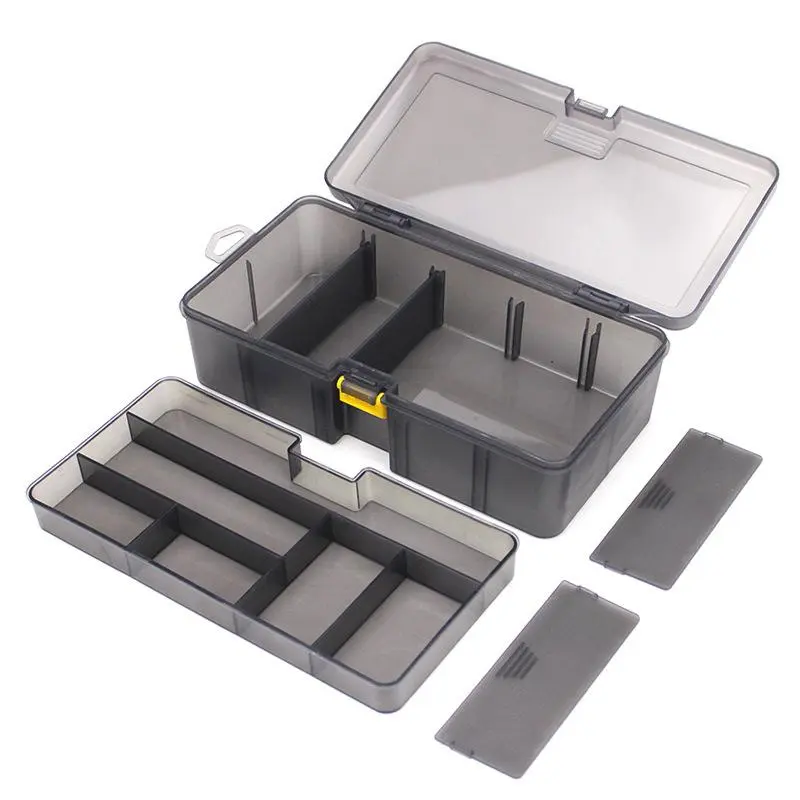 Double-layer Separated Storage Box, Multifunctional Waterproof Large-capacity with Multiple Compartments, Storage Tool Box for Fishing Hooks, Lures and Other Small Fishing Gear, Tackle Box Waterproof, Fishing Accessories