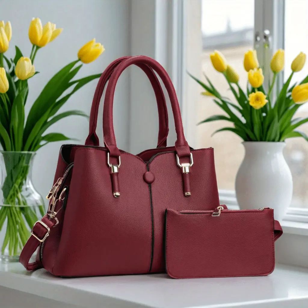 Women's 2-Piece PU Leather Shoulder Bag Set - Simple Plain, Large Capacity Crossbody Bag, Perfect Gift for Her, Perfect for Everyday Use