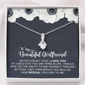 Girlfriend Necklace, Future Wife Necklace, Wife Necklace, Girlfriend Necklace Gifts From Boyfriend “ Never Forget That I Love You, romantic gift, engagement present, meaningful jewelry, LED gift box, anniversary surprise