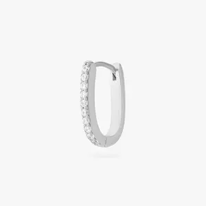 Studs Medium Pave Oval Hoop