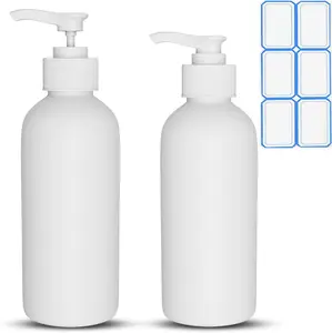 2 Pack 10 Oz (300ml) Pump Bottles Dispenser for Massage Oil, Liquid Soap with Labels