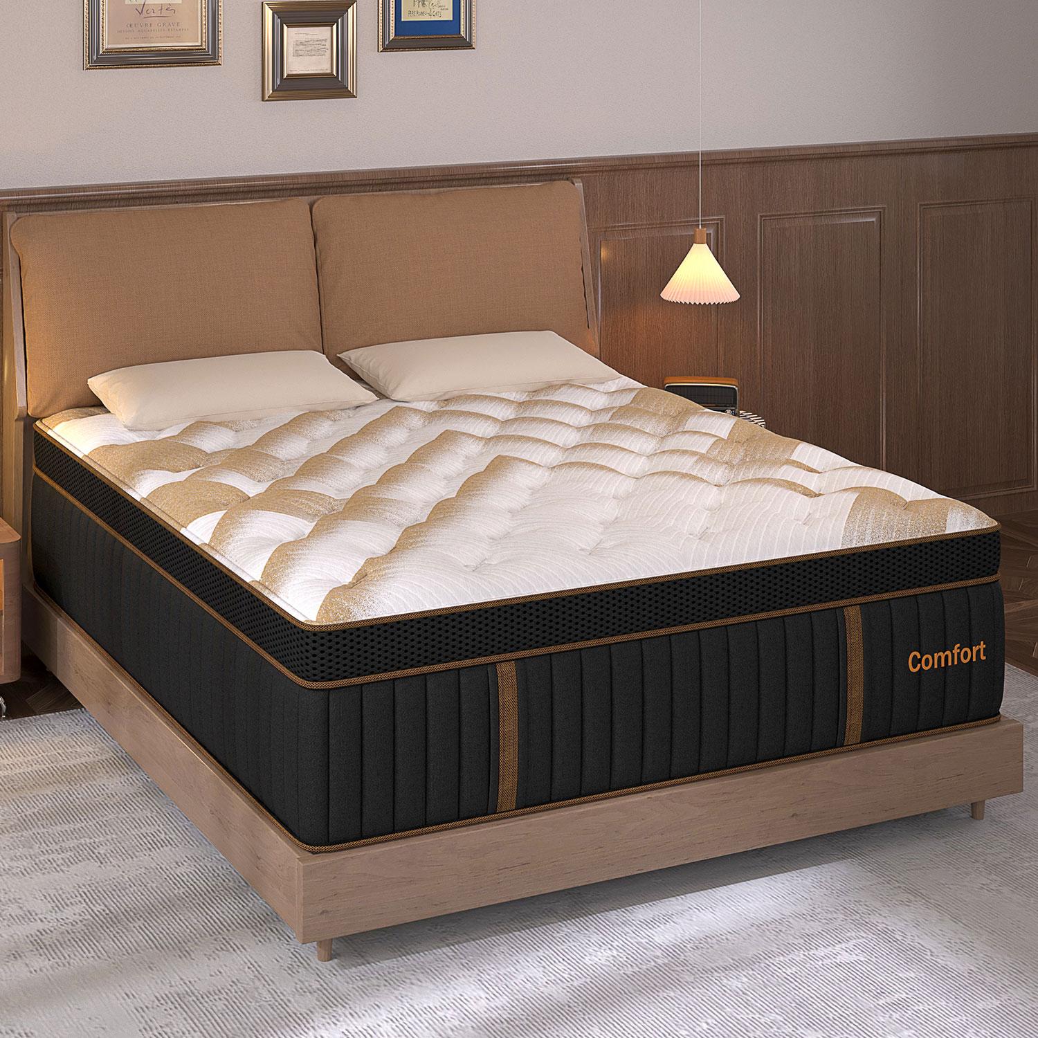 12/14 Inch Twin Full  Queen  King Mattress Memory Foam And Spring Hybrid Mattress Medium Firmness, Lumbar Support, For Home Rooms Hotels, Boxed Halloween ChristmasGift Furniture Ergonomic mattress Interior Modern