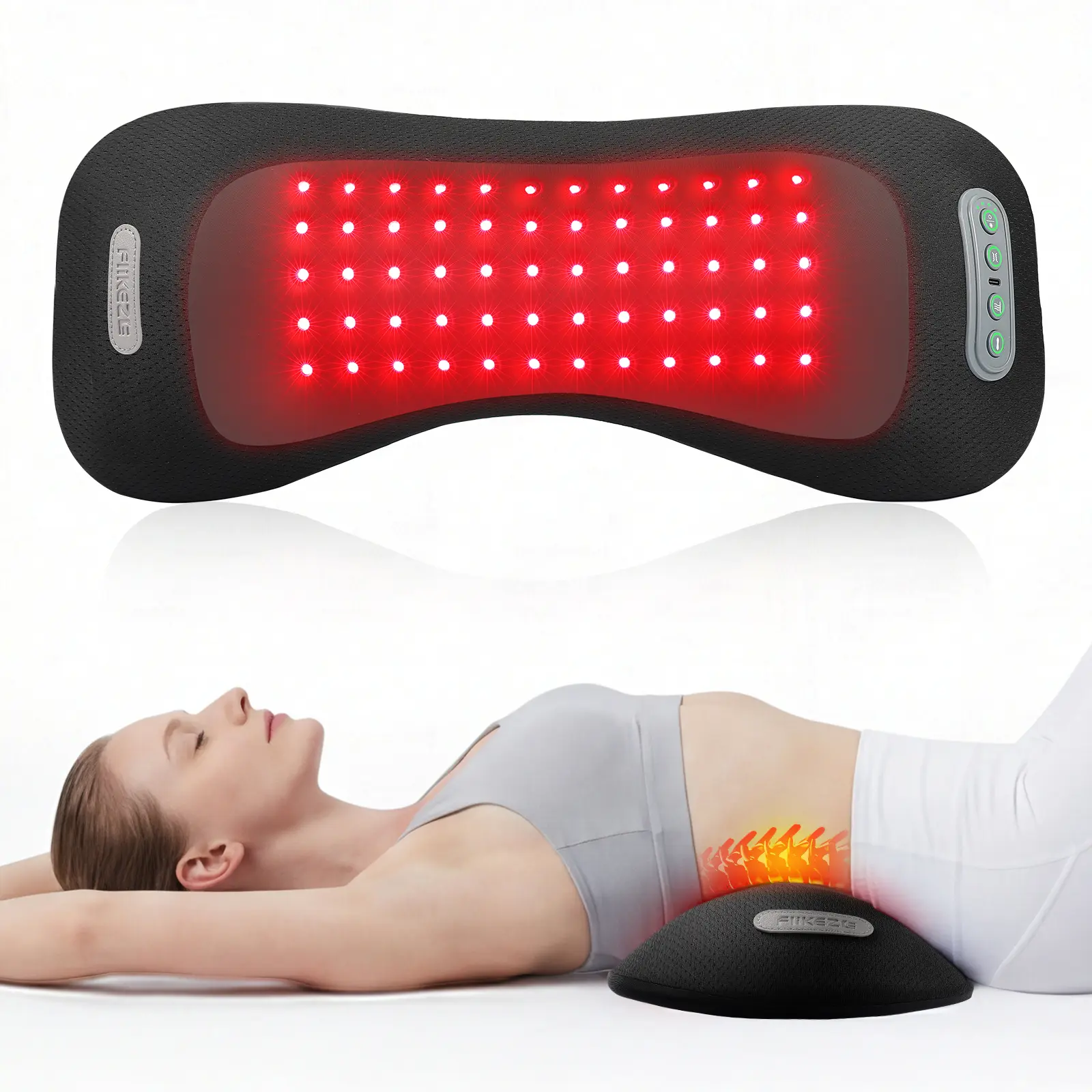 4-in-1 Lumbar Support Pillow Cordless Rechargeable 5000mAh, Electric Lower Back Massager w/Red Light, Vibration, Airbag Traction & Heating for Pain Relief Deep Tissue, FSA Eligible - TikTok Shop 4-in-1 Lumbar Support Pillow Cordless Rechargeable 5000mAh, Electric Lower Back Massager w/Red Light, Vibration, Airbag Traction & Heating for Pain Relief Deep Tissue, FSA Eligible - TikTok Shop