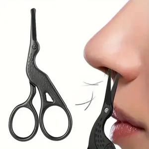 Stainless Steel Round Head Nose Hair Scissors, 1 Count Eagle Shaped Personal Trimming Tool, Suitable for Eyebrow & Nose Hair & Beard & Ear Trimming
