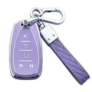 Key Fob Cover Case Compatible With Chevy Camaro Cruze Equinox Malibu Traverse Blazer Volt Bolt Sonic Trax Accessories Shell Keychain Protector
