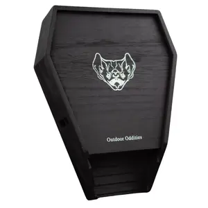 Outdoor Oddities Gothic Coffin Bat House - Attract Bats Easily with our Dual Chamber, Weatherproof & Flame-Treated Bat Box
