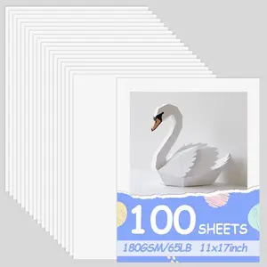 100 Sheets White Cardstock 11" x 17", 65lb/180gsm White Card Stock, Thick Card Stock Paper, Heavy Cardstock Paper for Printer, Resume, Scrapbooks, Art, Crafts, Business Cards
