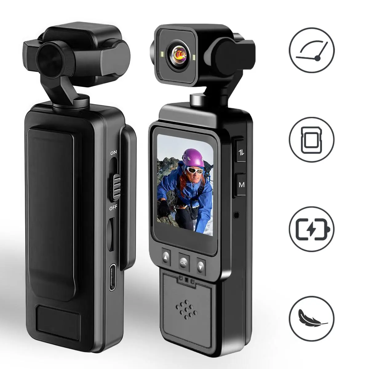 High-Definition Sports Dv Camera, 270° Rotatable, 1.54 Inch Screen, USB Rechargeable, Portable Handheld Device, Ideal Gift for Men