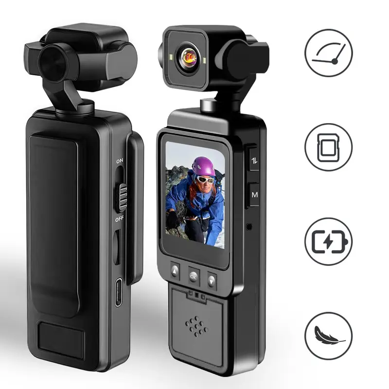 High-Definition Sports Dv Camera, 270° Rotatable, 1.54 Inch Screen, USB Rechargeable, Portable Handheld Device, Handheld Video Camera, Ideal Gift for Men