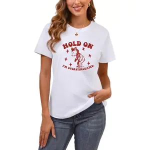 Hold On I'm Overstimulated Funny T Shirt, Cute  T-Shirt Menswear Womenswear Top