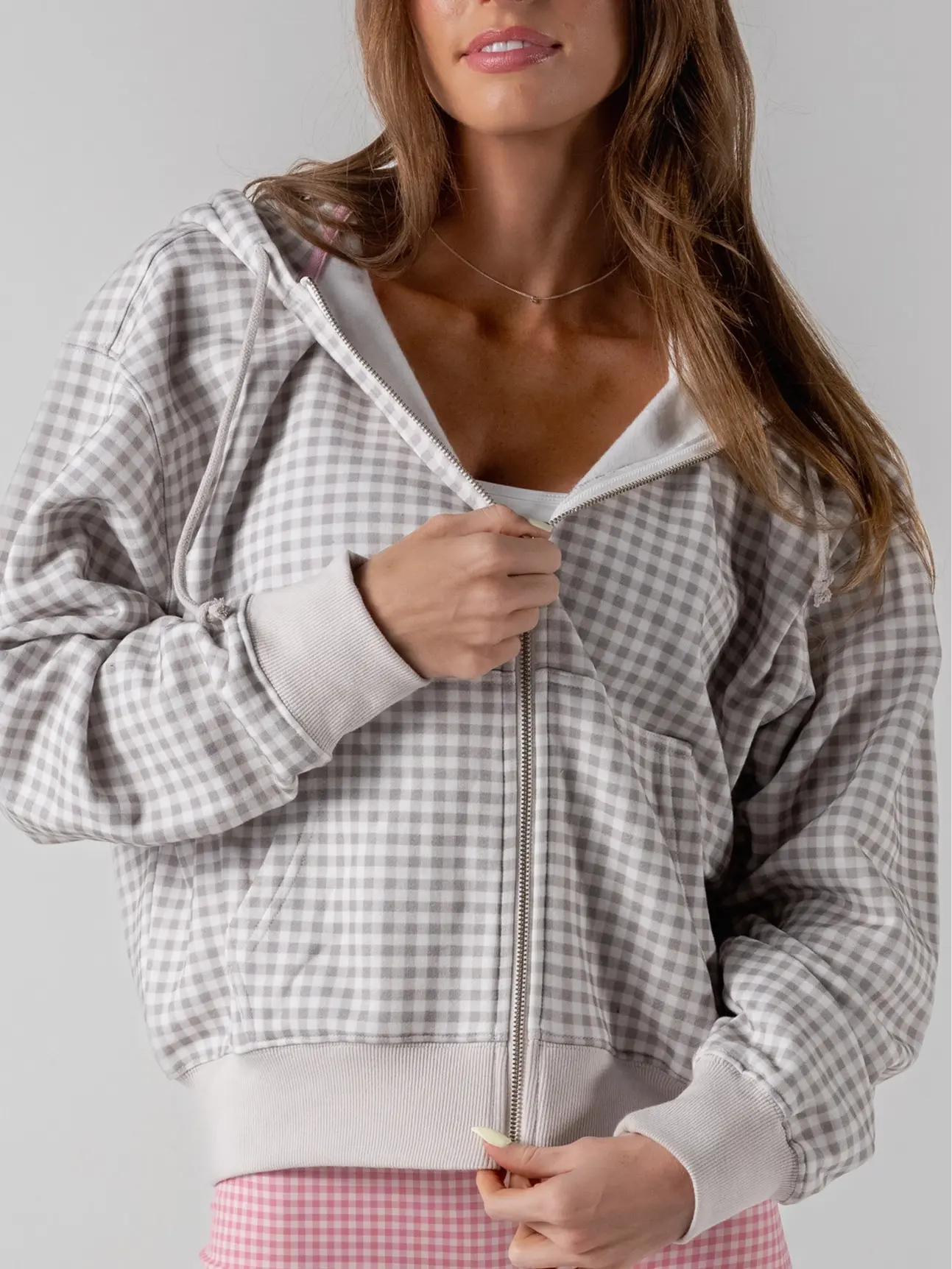 ACTA Boyfriend Zip-Up 100% Cotton Lightweight Soft Terry Material Oversized Fit with Full-length Zipper and Front Pockets