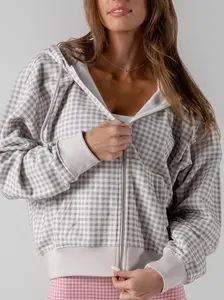 ACTA Boyfriend Zip-Up 100% Cotton Lightweight Soft Terry Material Oversized Fit with Full-length Zipper and Front Pockets