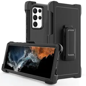 For Samsung Galaxy S25 S25 Ultra S25Plus Case Shockproof Rugged Cover + Belt Clip Holster Heavy Duty Shockproof Hard Cover