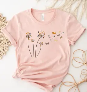 Cats Flower Fly Dandelion Shirt, Cute Cat Lover T-Shirt, Cat Lover Gift, Funny Cat Shirt, Summer Shirt, Cool Cat, Cat Shirt, Cat Lover Gift