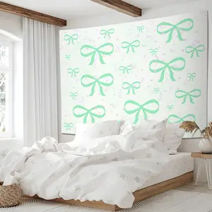 Bow Print Tapestry, Sweet Wall Hanging,Bow Tapestries, Coquette Wall Blanket for Teen Girls, Soft Aesthetic Backdrop Decor for Bedroom & Dorm,It’s the perfect gift for girls