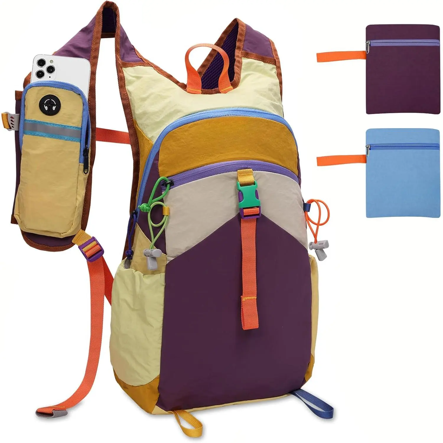 15L Small Hiking Backpack Travel Daypack Colorful Lightweight Packable Foldable Casual Backpack for Women Men