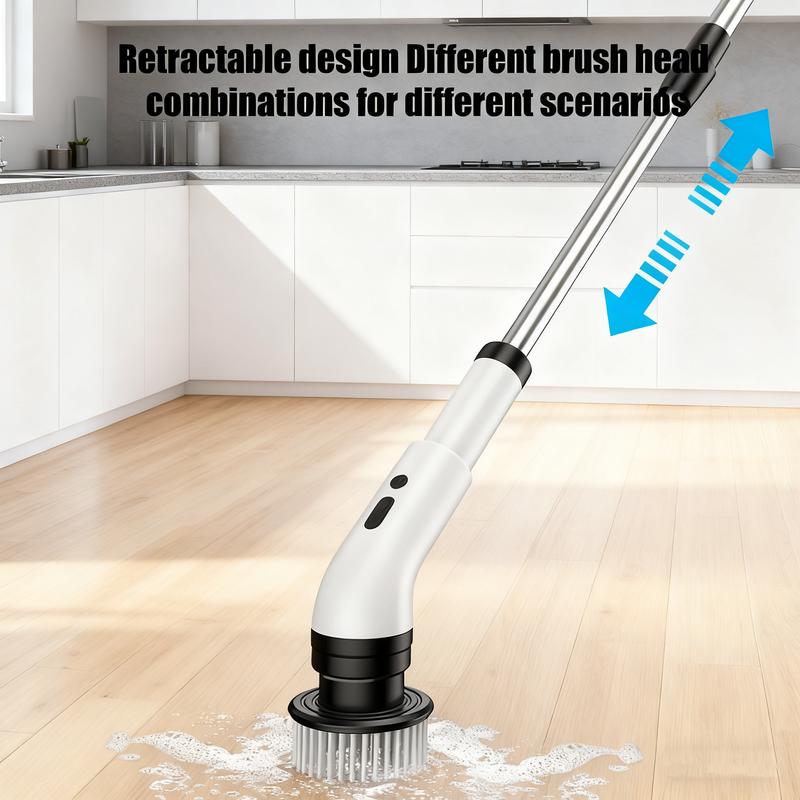 Electric Spin Scrubber, Cordless Shower Scrubber with IPX7 Waterproof, Electric Cleaning Brush, Multi-Surface Use, and Long Battery Life, 2 Adjustable Speed & Extendable Handle, 9 Replaceable Brush Heads, Multi-Purpose Cleaning Kit for Bathroom & Kitchen Electric Spin Scrubber, Cordless Shower Scrubber with IPX7 Waterproof, Electric Cleaning Brush, Multi-Surface Use, and Long Battery Life, 2 Adjustable Speed & Extendable Handle, 9 Replaceable Brush Heads, Multi-Purpose Cleaning Kit for Bathroom & Kitchen