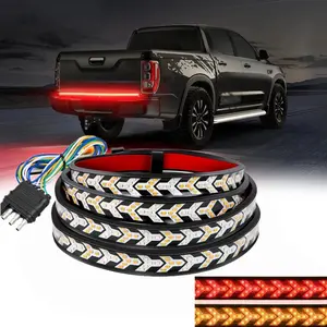 Truck Tailgate Light Strip 60Inch Arrow 540 LED with Red Running Brake Lights Amber Turn Signals Strobe Lights, Truck Accessories, Waterproof