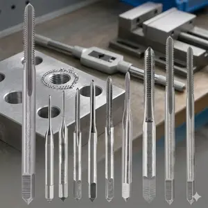 High Precision Titanium Coated Tap and Die Set, 10-Piece Industrial Metal Threading Tools, Durable Portable Kit for Automotive Repair, Woodworking, Electronics, High-Speed Steel Metric Thread Repair and Drilling Tool Set