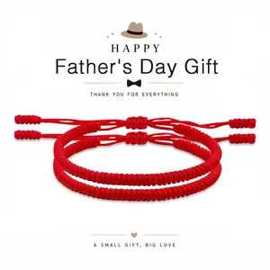 2 PCS  "Jesus' Blood" Protection Bracelet, Handcrafted Woven Vajra Knot (Kabbalah) Red String Bracelet, Adjustable Guardian Bracelet for Men and Women; Christian Style Bracelet for Friendship, Love, and Good Luck.