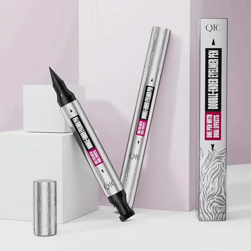 2 in 1 Double-Ended Stamp Eyeliner black - Quick eyeliner stamp-Waterproof, Sweatproof & Smudge-Proof, Long-Lasting Black Tint Wingliner, Easy and Simple Eye Makeup- Lush Lens