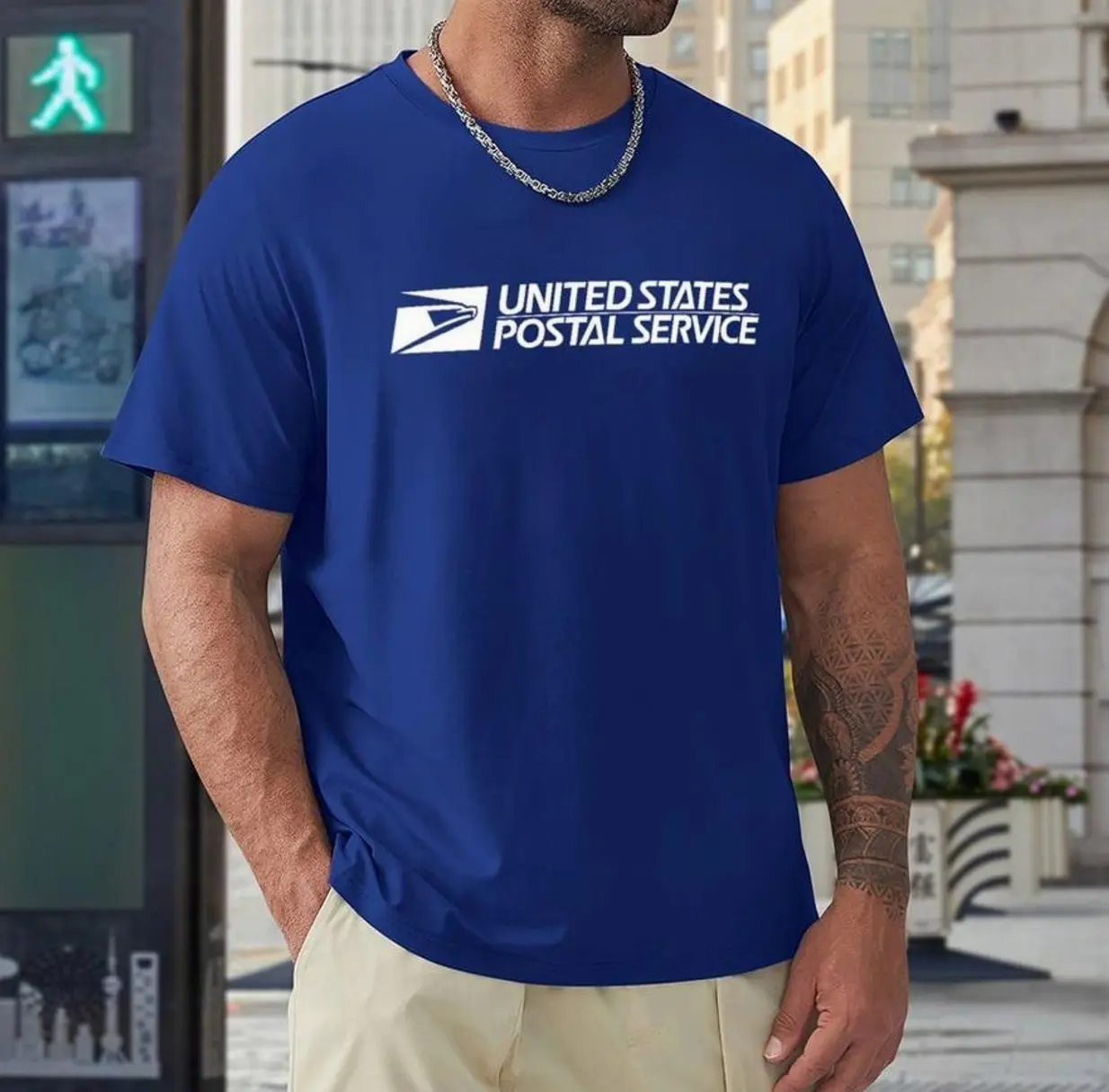USPS Shirt Postal Shirt Short Sleeve T-Shirt for Post Office Worker Delivery Daily Wear 7 blue Sweatshirt, Hoodie, Menswear