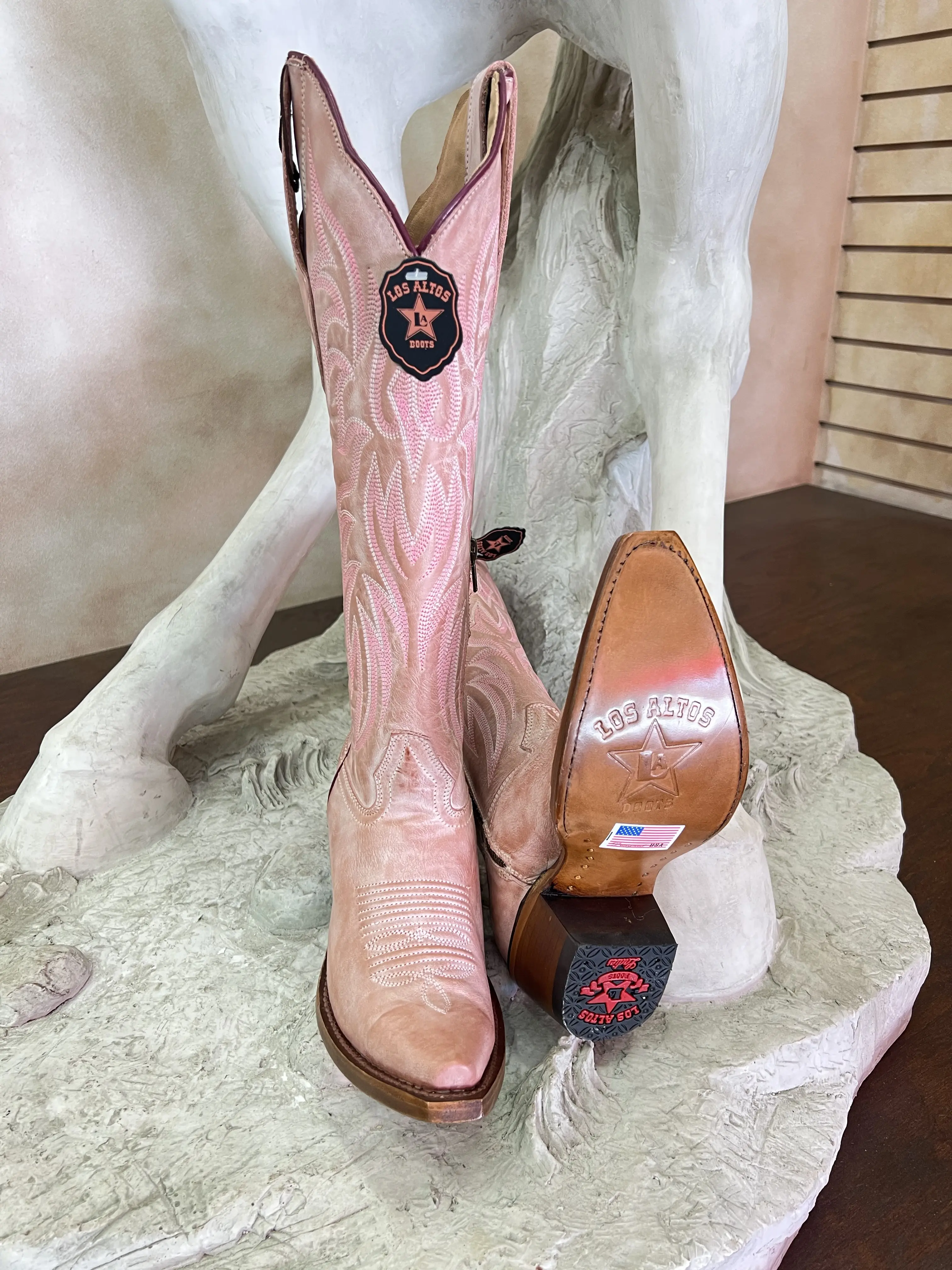 3813625 - Los Altos Women's Snip Toe Boots Vintage Pink