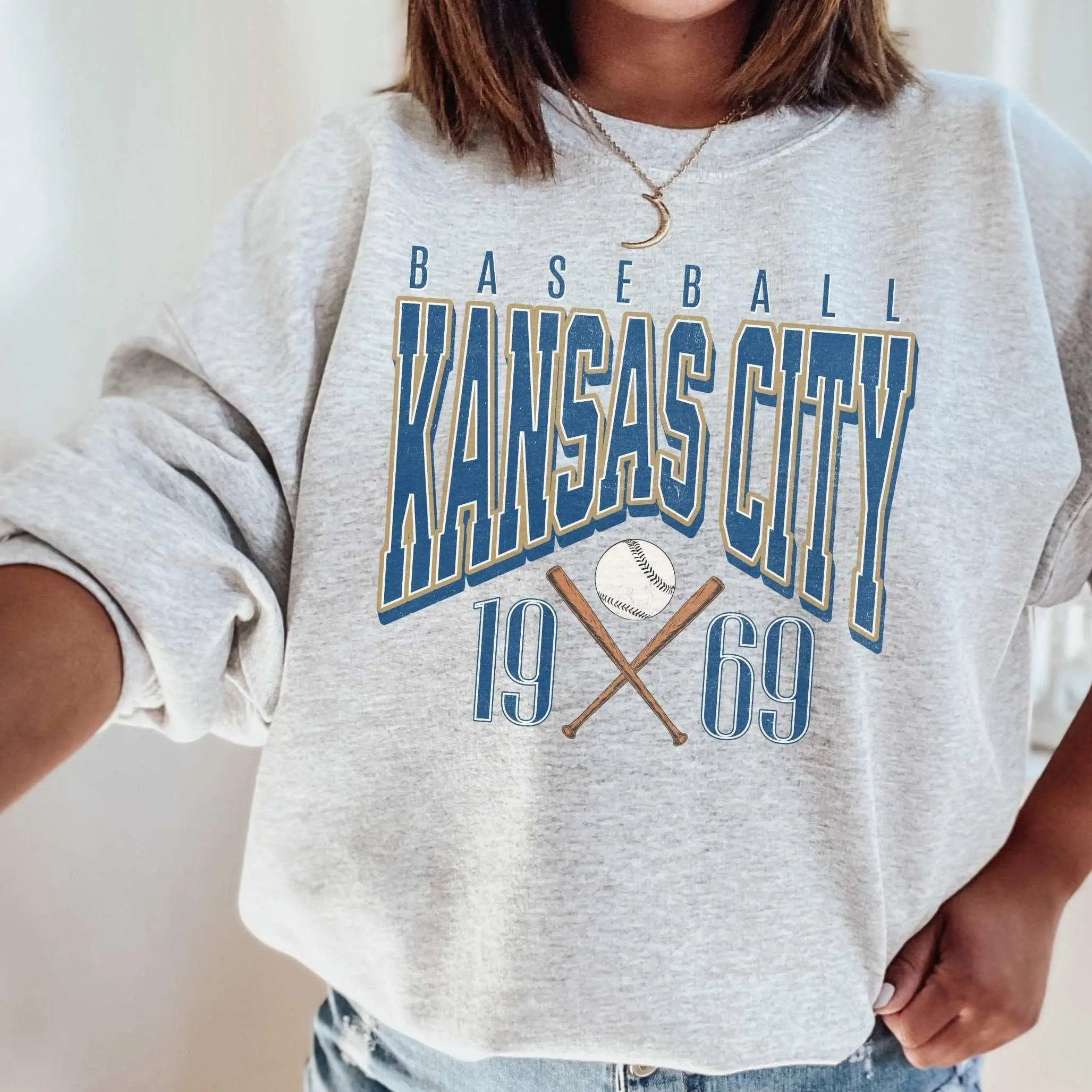 [SALE UP TO 50%] Vintage Kansas City Baseball Sweatshirt � Retro Kansas City Baseball Crewneck Gear, KC Fan Merch Shirt, Game Day Baseball Style for Men & Women
