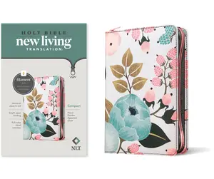 NLT Compact Zipper Bible, Filament Enabled (Cloth, Floral Garden, Red Letter) -- New Living Translation - Bible