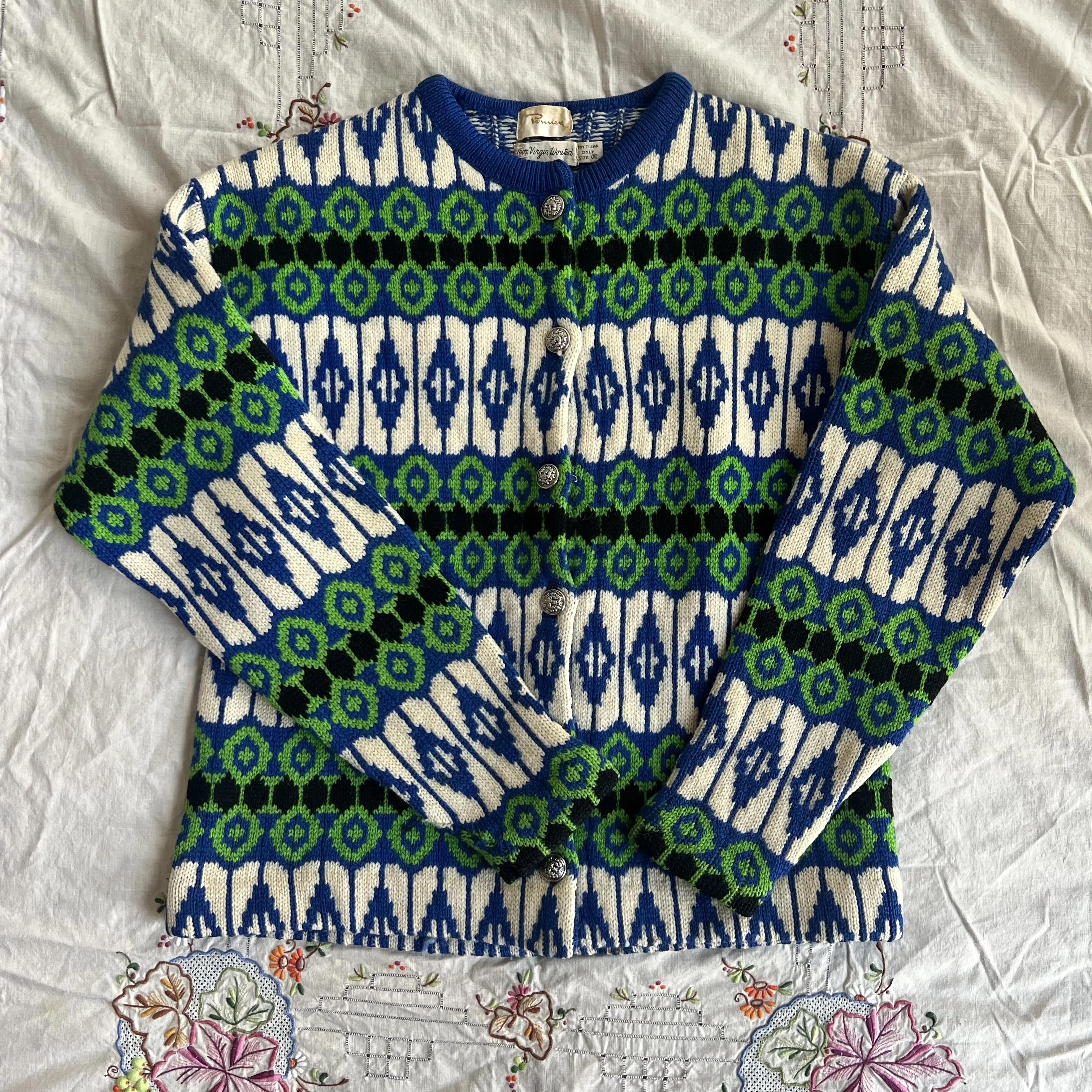 Vintage 1960s Penney Nordic Wool Ski Sweater