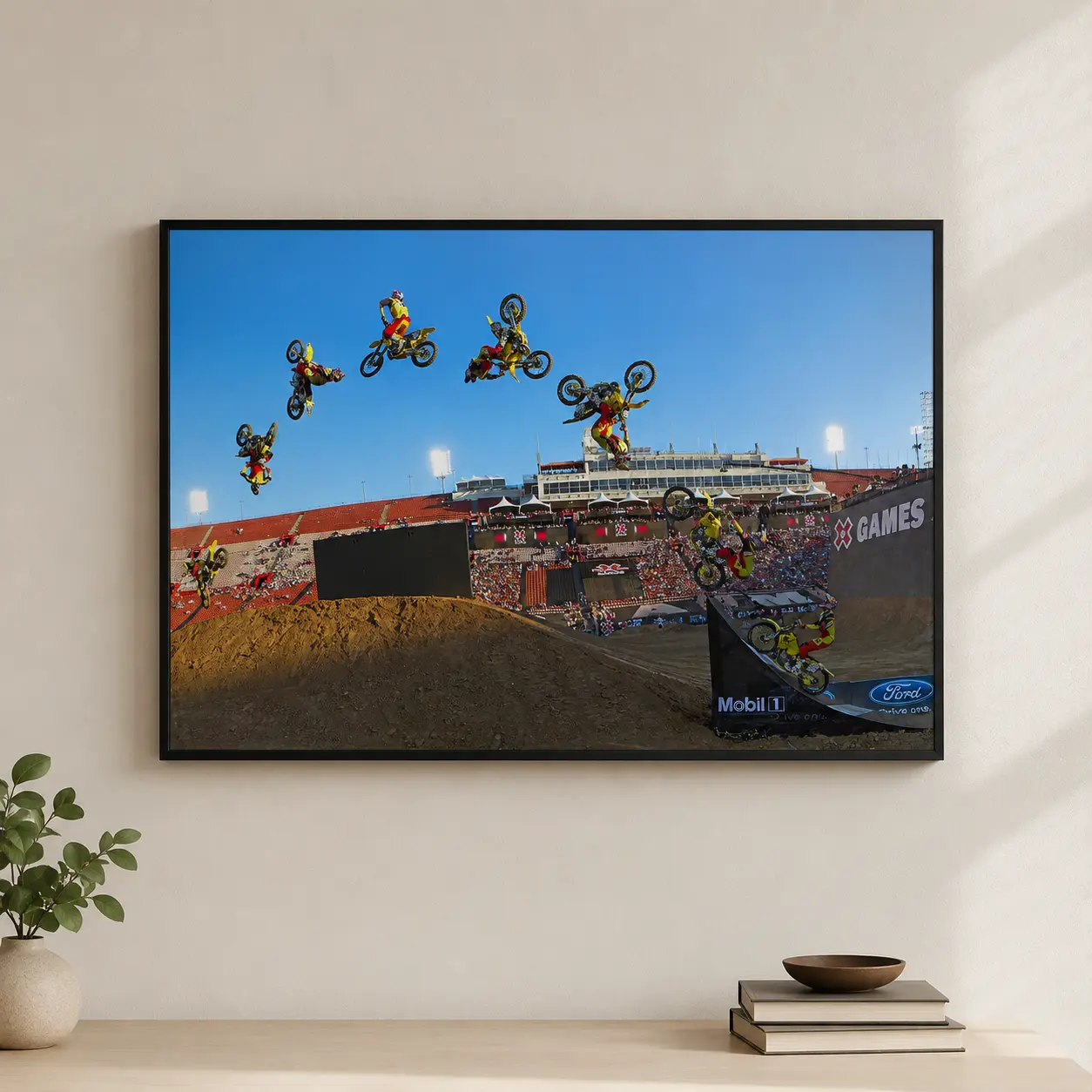 [NO FRAME] Travis Pastrana Double Backflip Poster,  Freestyle Motocross Wall Art,  Made in USA
