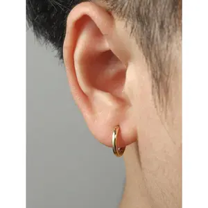 1 Pair Minimalist Plain Hoop Earrings, European American Style Copper Earrings For Men & Women, Suitable For Daily, Date, Party Wear, Holiday Gift