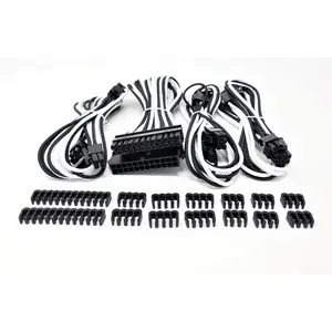 212 MAIN Premium Sleeved PSU Cable Extension Kit, White & Black, Clean Look, Automotive & Motorcycle-Quads-Motorhomes-Boats Transportation & Storage Airflow Booster
