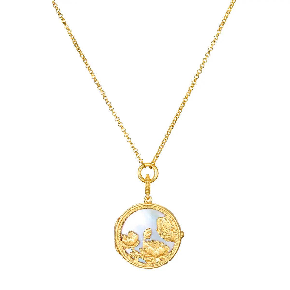 Satya Jewelry Take Flight Butterfly Pearl Locket Necklace- One Year Warranty