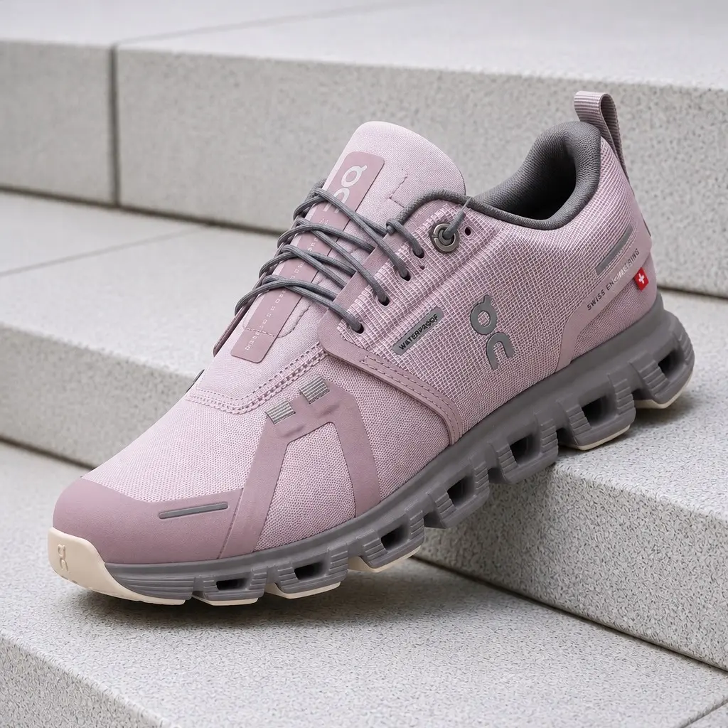 On Running Cloud 6 Waterproof Mauve Zinc Women's Fashion Sneaker New