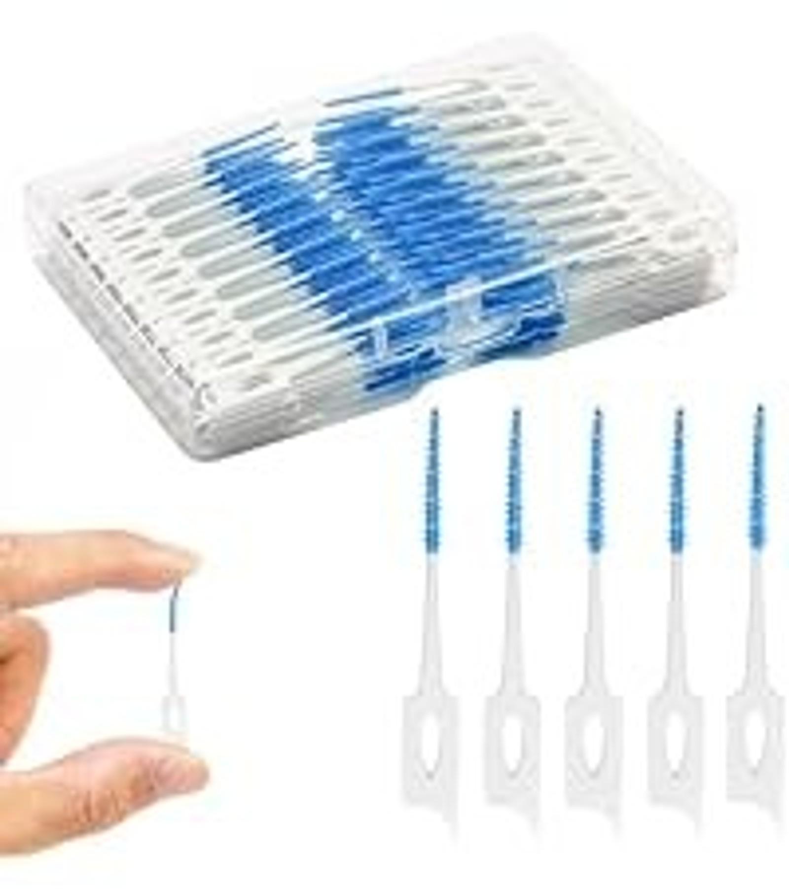 300PCS Dental Floss Picks,Dual-Use Interdental Brushes,Soft Silicone Brush Head Toothpicks, Tooth Picks Flossers for Teeth Braces Cleaning (Blue) 300PCS Dental Floss Picks,Dual-Use Interdental Brushes,Soft Silicone Brush Head Toothpicks, Tooth Picks Flossers for Teeth Braces Cleaning (Blue)