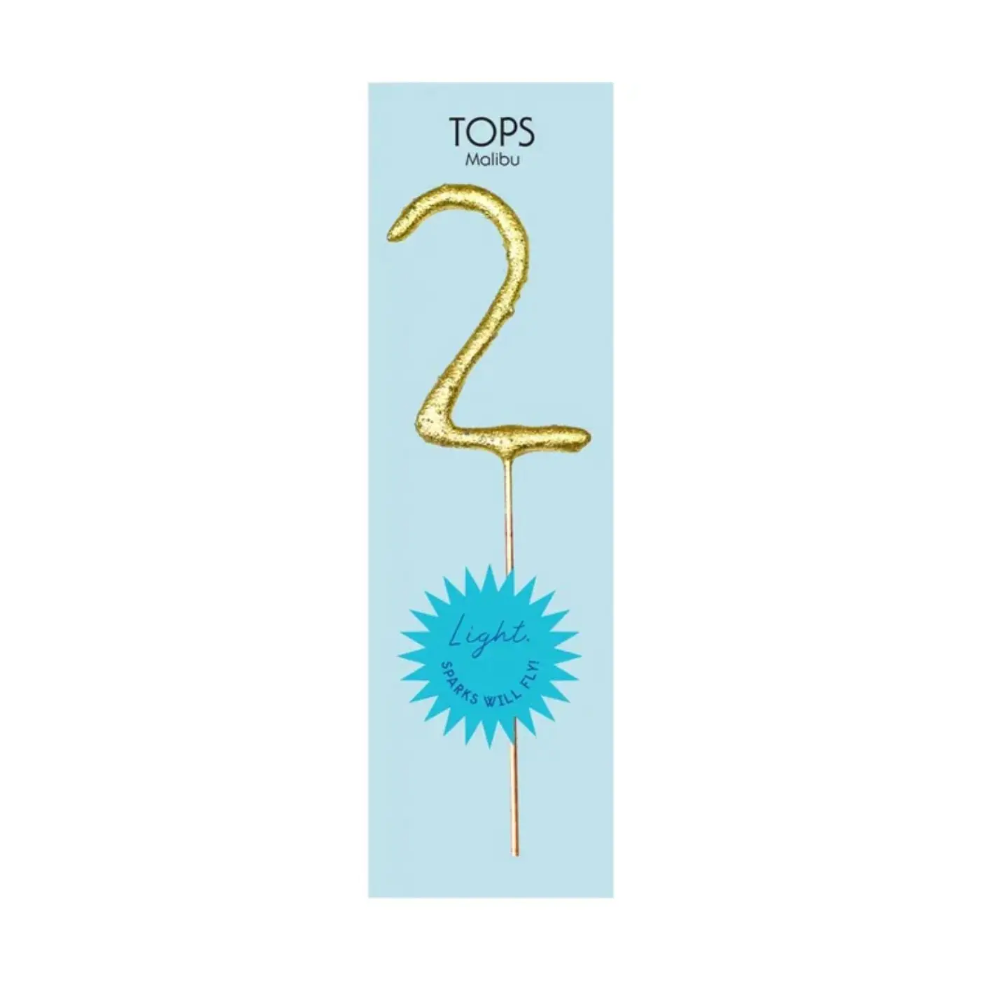 Mini Gold Sparkler Number Birthday Candle - 2 by TOPS Malibu