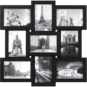 4x6 Collage Picture Frames for Wall Decor, 9 Pack Family Photo Collage Frame Set for Gallery, Glass Front, Assembly Required, Ink Black