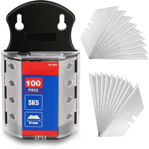 Utility Knife Blades, SK5 Steel, 100-Pack with Dispenser