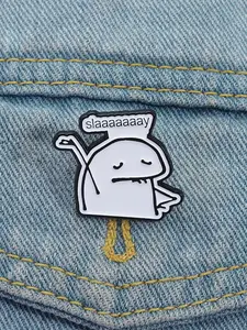 Slaaaaaaay Fun Spanish Quote Durable Alloy Enamel Pin, Unique Cartoon Character Brooch, Casual Jewelry Accessory for All Ages and Fashion Styles
