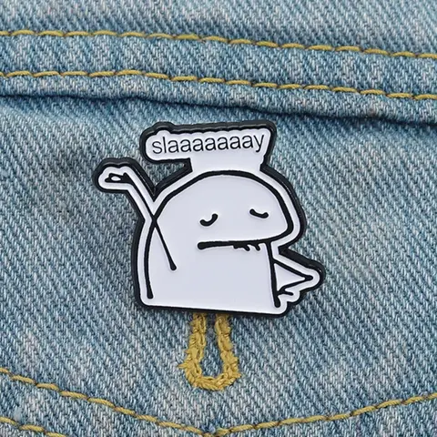 Slaaaaaaay Fun Spanish Quote Durable Alloy Enamel Pin Clip, Lapel Pin, Enamel Lapel Pins, Unique Cartoon Character Brooch, Casual Jewelry Accessory for All Ages and Fashion Styles