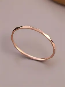 Trendy Rose Gold Titanium Steel Ring for Women Simple V Shape Finger Ring Durable and Tarnish Free Non Tarnish