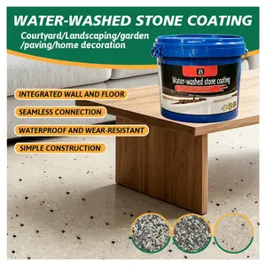 Epoxy Floor Paint High Coverage Washable Stone Paint Garage Floor Paint No-Rinse Eco-Friendly Home Decor Water Washed Stone Coating
