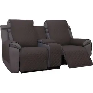 Recliner Cover, 2 Seat, Resistant, Reversible, Non-Slip, Washable, Chocolate/Beige