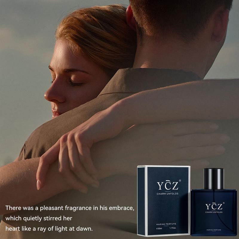 YCZ Cologne Midnight Marine Eau De Parfum for Men 1.7oz 50ml Long Lasting Floral Fruity Woody Notes Edp Perfume Spray Elegant Scent