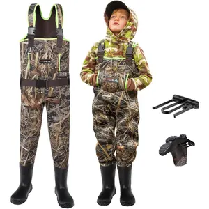 Kids Chest Waders for Toddler & Children, Youth Neoprene Waterproof Hunting Fishing Wader with Insulated Boots Boy Girl