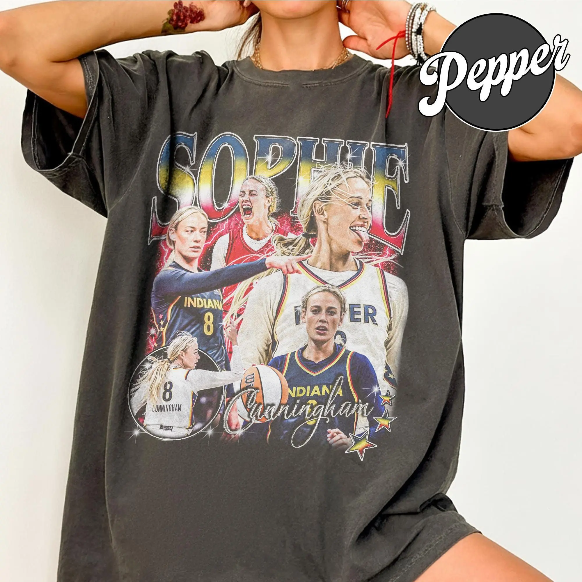 Sophie Cunningham Pointing Meme Bootleg Style Tee, Basketball Fan Vintage Unisex Merch T-Shirt