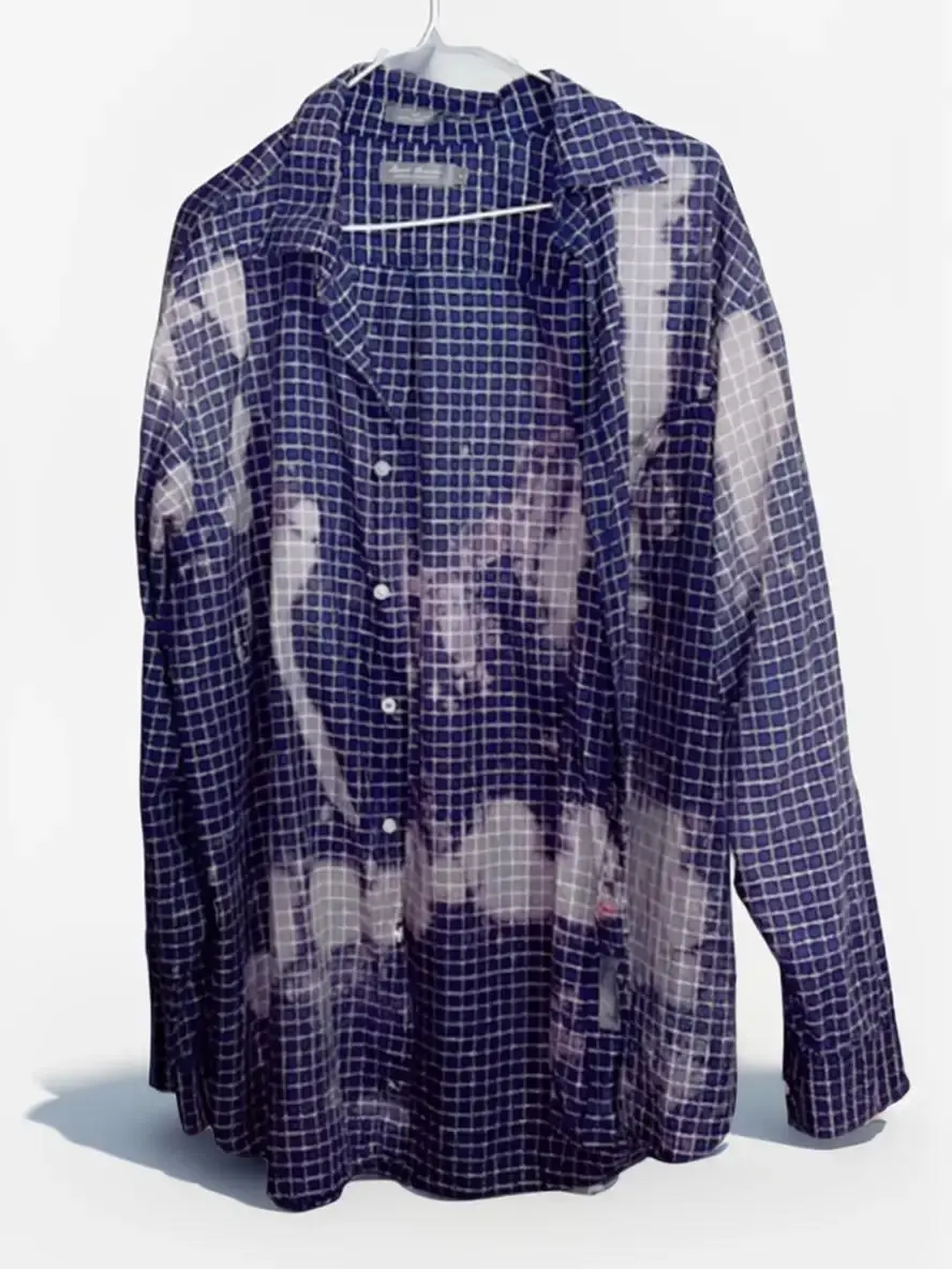 Blue/Lavender Bleached flannel (L) Cotton
