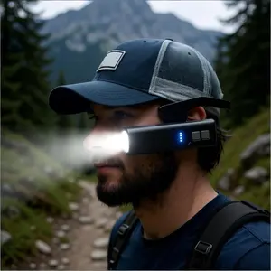 LED Rechargeable Headlamps, Motion-Sensor Ear Worn LED Headlight – Lightweight & Adjustable for Work, Camping, Running High Lumen Flashlight Multifunctional Flashlight